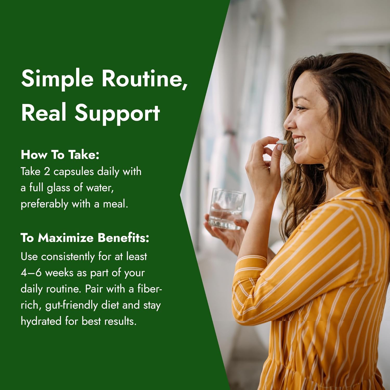 IBS Support - Vitamin D, Psyllium Husk, Fennel - 180 Capsules - 3 Month Supply