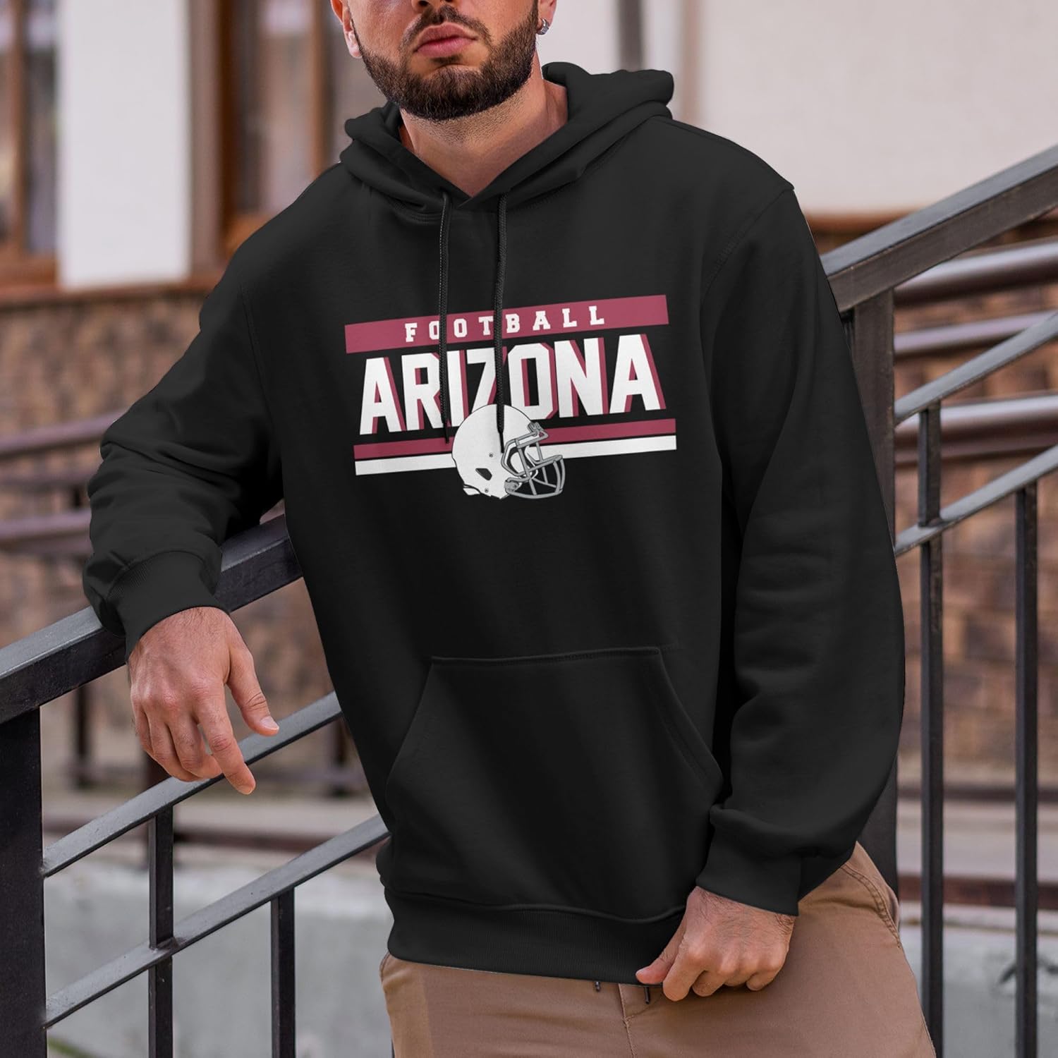 Custom Football Hoodies Personalized Sweatshirts with Name & Number, Gift for Men Women, Game Day Pullover, Black - Image 2