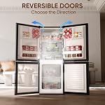 Upstreman 4.0 Cu.Ft Mini Fridge Double Door with Bottom Freezer Small Refrigerator for Apartment Fridge Black BM40