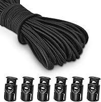 Vista 19 de CooBigo 20 piezas de cierres de cordón de resorte de plástico, cierres de palanca de cuerda de paracaídas para pantalones de sudor con cordón