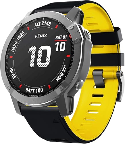 Miniatura 28 de NotoCity Compatible with Fenix 6X Watchbands Silicone Sport Watch Strap for Fenix 5X/5X Plus/Fenix 6X Pro/Fenix 7X/Fenix 3/Fenix 3 HR/Tactix/Descent