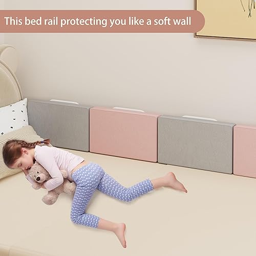 Miniatura 3 de Riel de cama para niños pequeños rieles de cama para cama de tamaño matrimonial Queen y King riel de cama ajustable de seguridad de algodón perla