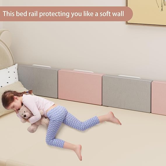 Bed Rail Bumpers for Toddlers, for Elderly Adults Safety, Adjustable Bed Side Guard Rails for Kids, Twin,Queen & King Full Size Beds(Pink)