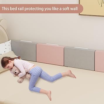 Bed Rail Bumpers for Toddlers, for Elderly Adults Safety, Adjustable Bed Side Guard Rails for Kids, Twin,Queen & King Full Size Beds(Pink)