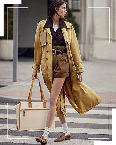 Miniatura 2 de LOVEVOOK Bolsa de computadora portátil para mujer de 15.6 pulgadas, bolsas de trabajo para mujer, bolsa de cuero profesional para computadora, bolso