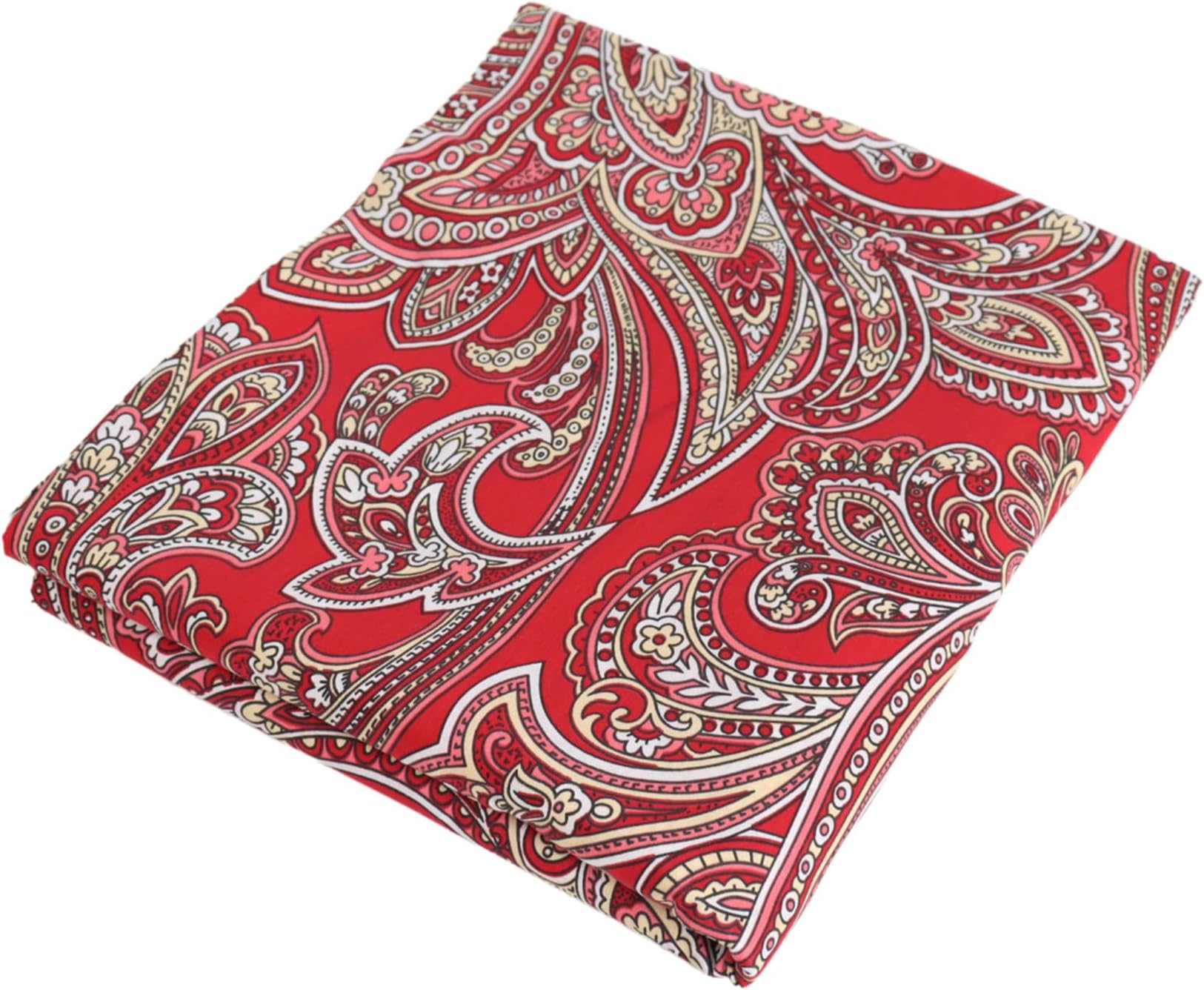 Red Flat Sheets Only Queen Size Paisley Printed Pure Cotton Flat Bed Sheets Easy Care Top Sheets