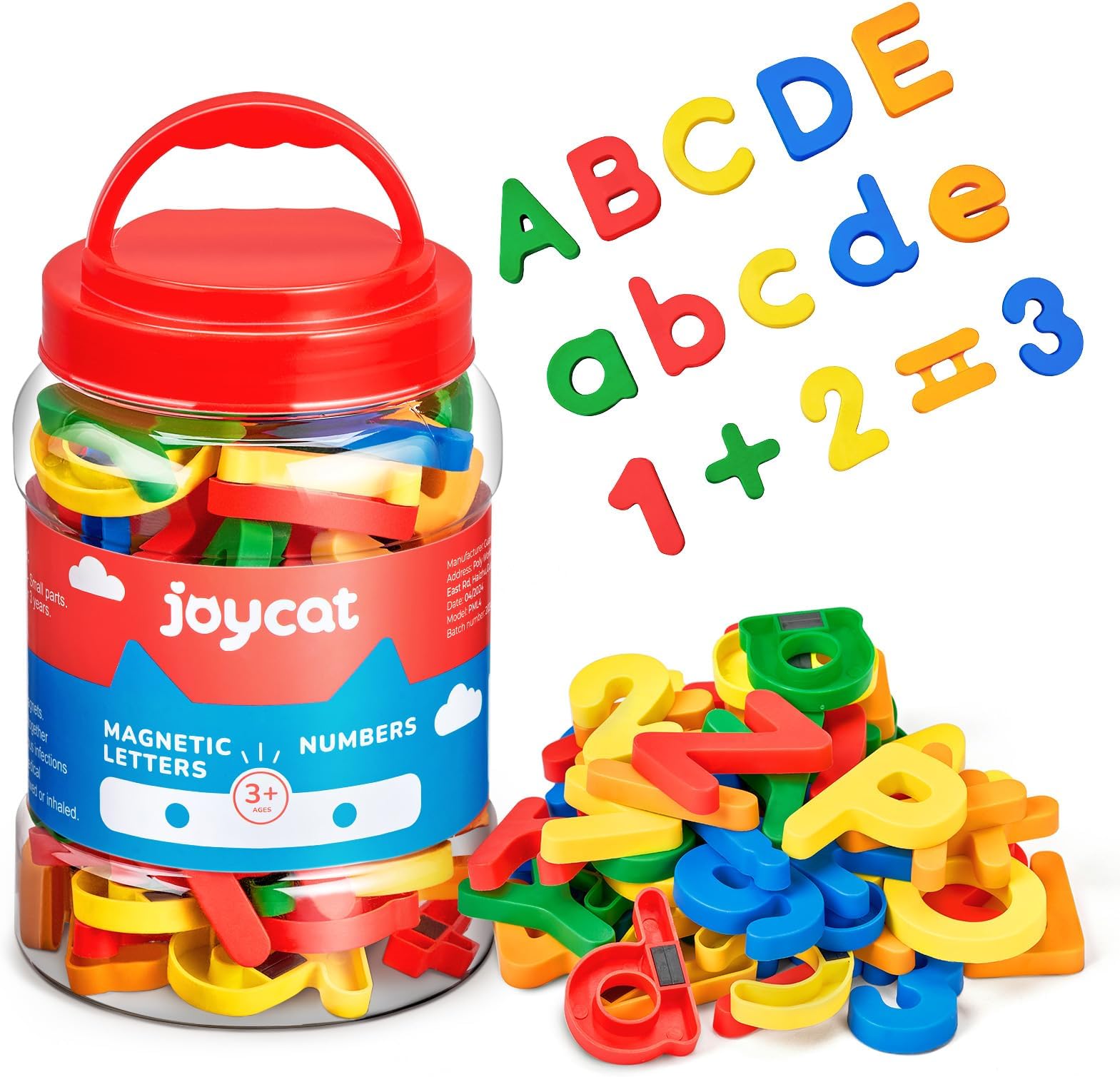 78 Pieces Magnetic Letters Numbers Alphabet Fridge Magnets ABC 123 Preschool Educational Learning Plastic Colorful Toy Set Uppercase Lowercase Math Symbols for Toddlers Kids 3+