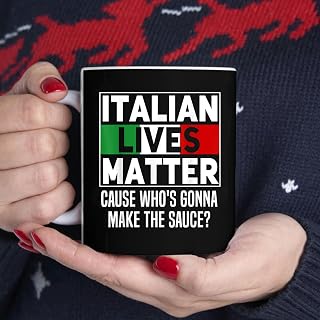 Funny Italian Lives Matter Cook Novelty Gift Italy Flag Black, One SizeMug, Tea Mug, Tea Cup, Coffee Cup