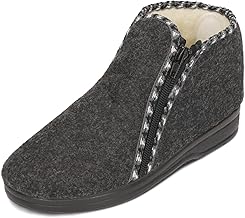 BAWAL Women's and Men's Warm Felt Slippers with Wool Zip Slippers Unisex 36-46 EU