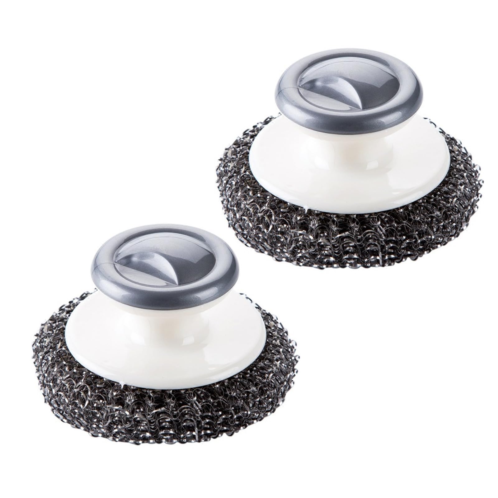Msioytog 2Pieces Stainless Steel Wool Scrubber Pad with Handle Cleaning Brush for Efficient Kitchen and Bathroom Cleaning Tasks Kitchen Tool