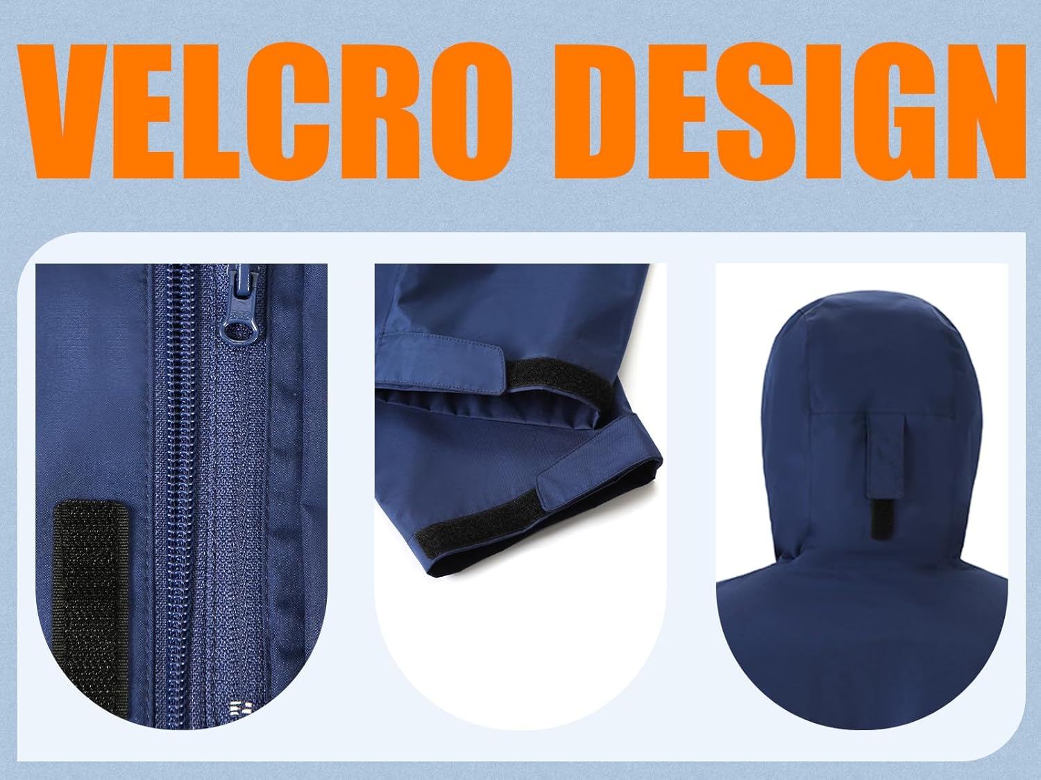 Rizzon Fishing Rain Suit for Men Waterproof Sailing Rain Jacket Bib Pants With Hood Foul Weather Gear