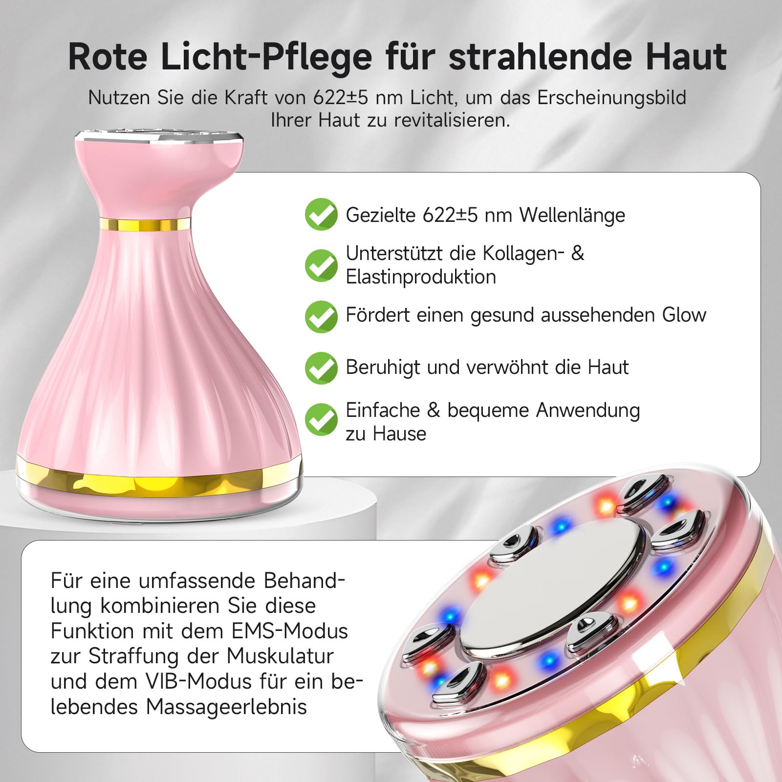 6-in-1 Kavitationsgerät Anti-Fett-Massagegerät mit Ultraschall-RF, EMS, rotem/blauem Licht, für Gesicht und Körper
