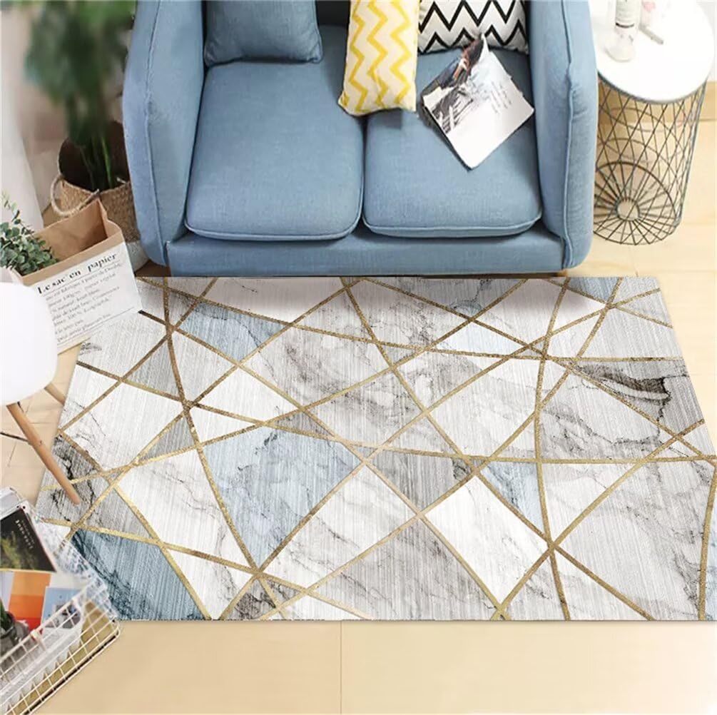 Tapis chambre enfant doux 80x150 cm idéal pour créer un coin de jeu moderne gris et bleu