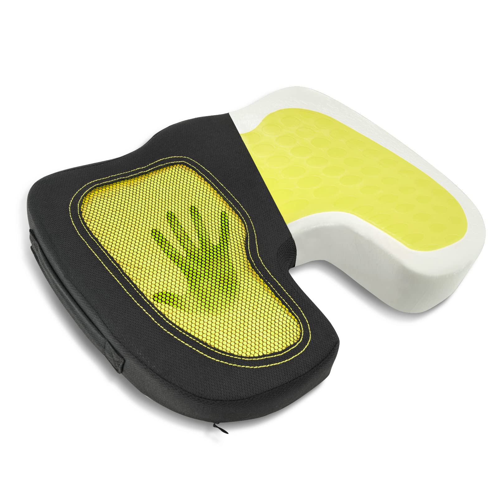 CAR-GRAND car Pass Macaron Gel Car Seat Cushions Gel & Memory Foam Coccyx Cushion for Tailbone Pain,Great Fit for Office, Vehicles,Home,Car Use,Office