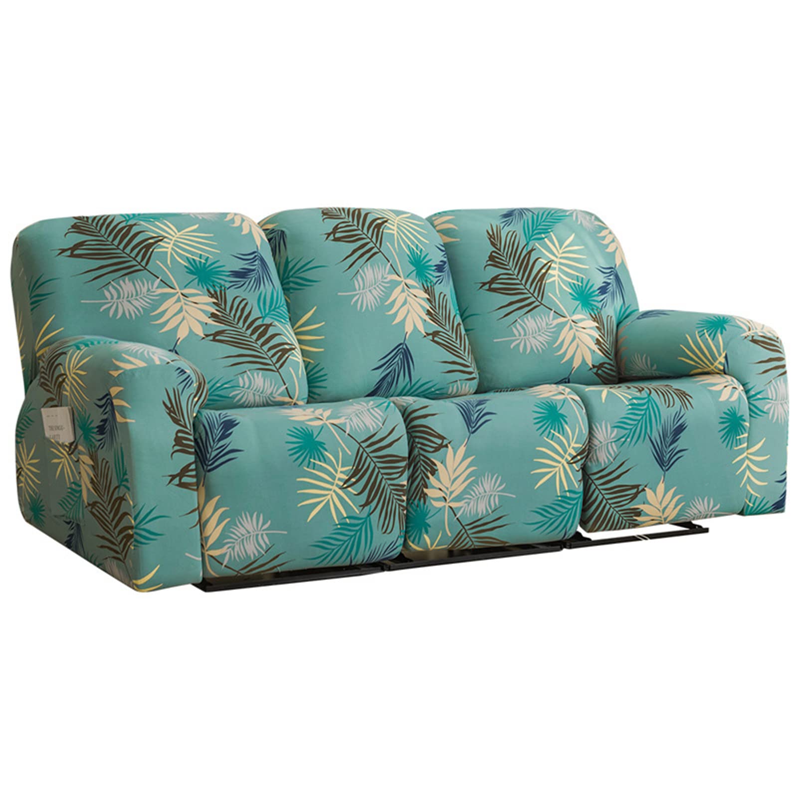 Funda de jacquard para sofá reclinable FBKPHSS elástica y lavable de 3 plazas verde.