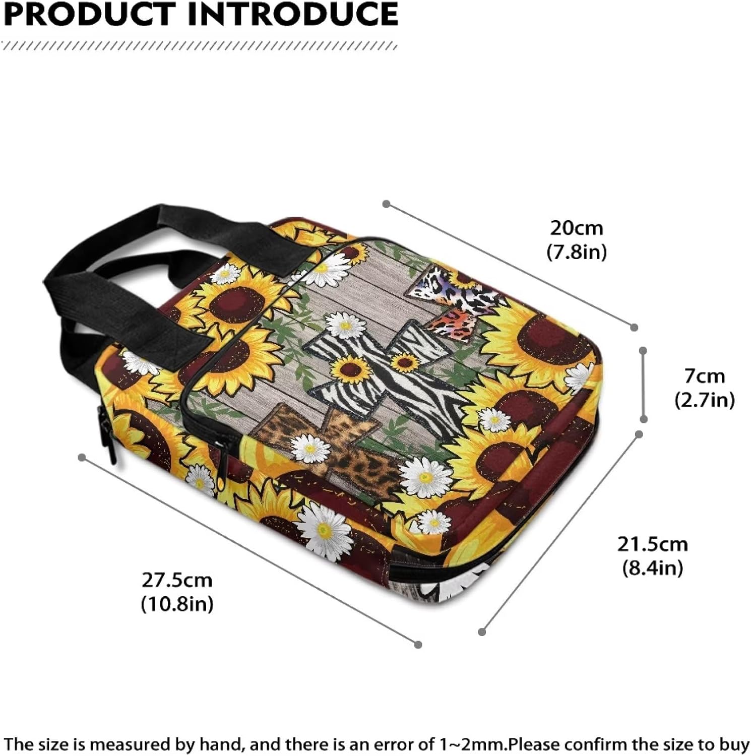 Bible Cover Zebra Leopard Cross Sunflower Daisy Bible Case for Women Book Protector Dustproof Journaling Organbizer