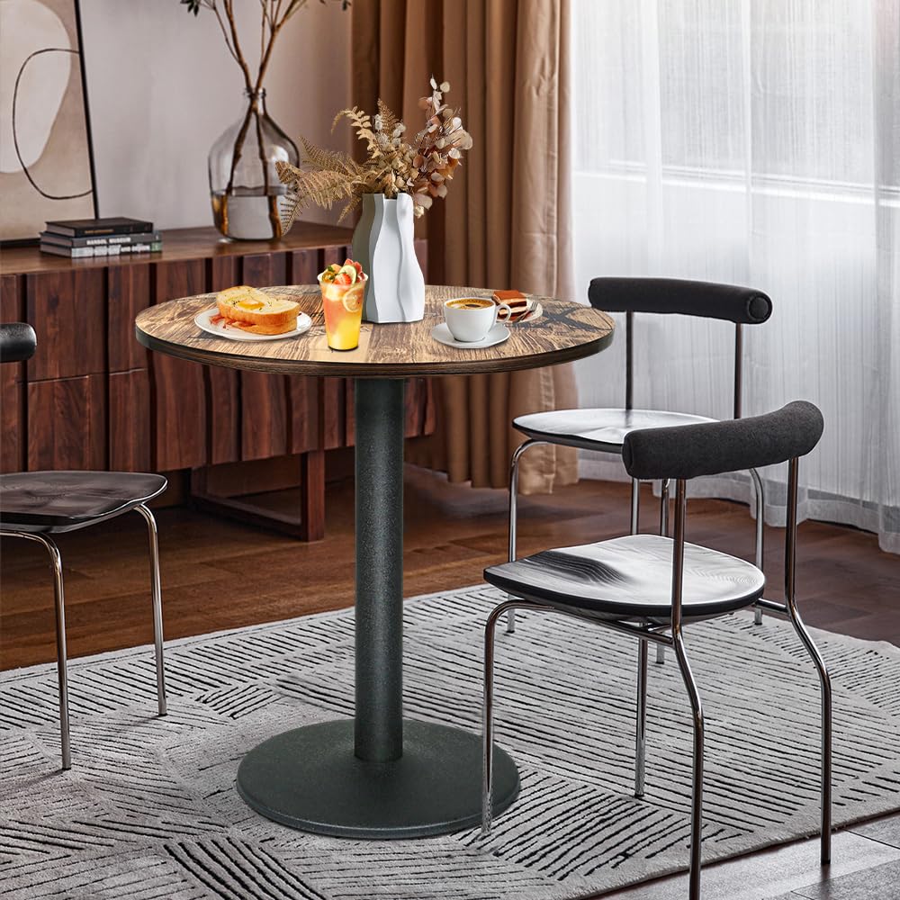 Table Ronde de Salle à Manger, 75 cm Table Ronde Bois, Style Moderne, pour Restaurant, Bistrot, Maison (Impression numérique Couleur Bois, 70x70x75CM)
