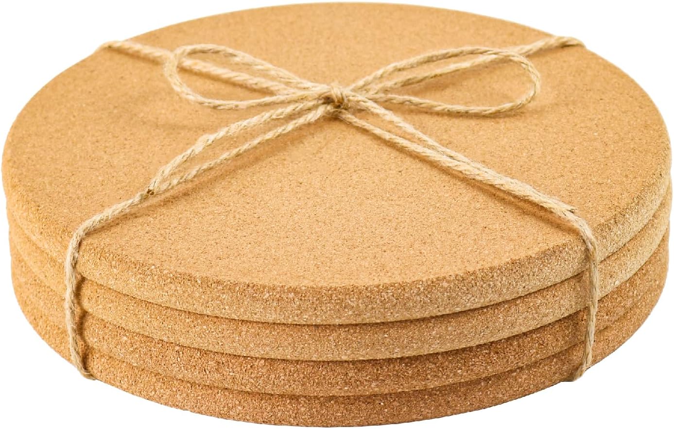 Cork Trivets for Hot Dishes, 7.5 Inches Cork Hot Pads for Countertops, Pots and Pans, Round Trivets for Plant, Farmhouse Kitchen Decor, Christmas Ornament Decorations, 4 Pack