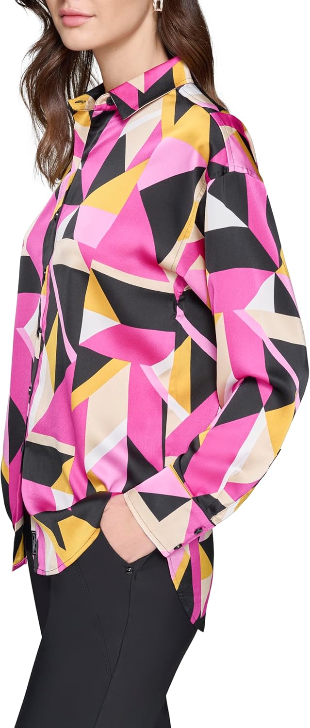 Karl Lagerfeld Womens Oversized Printed Blouse - Image 3