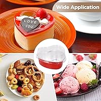 Vista 6 de 50 mini moldes para pasteles con tapas, mini latas para tartas, moldes de papel de aluminio en forma de corazón con tapas, recipiente para tartas