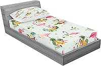 Vista 202 de Lunarable Grey Fitted Sheet & Pillow Sham Set, Pattern with Random Footprints Paw Traces Pet Legs Friendly Cats and Dogs, Decorative Printed 3 Piece