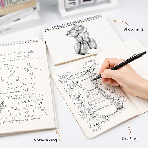 Miniatura 8 de Four Candies Juego de 2 lápices mecánicos de metal con estuche, 0.020 in y 0.028 in con 6 tubos (360 piezas) repuestos de plomo HB, 3 borradores, 9