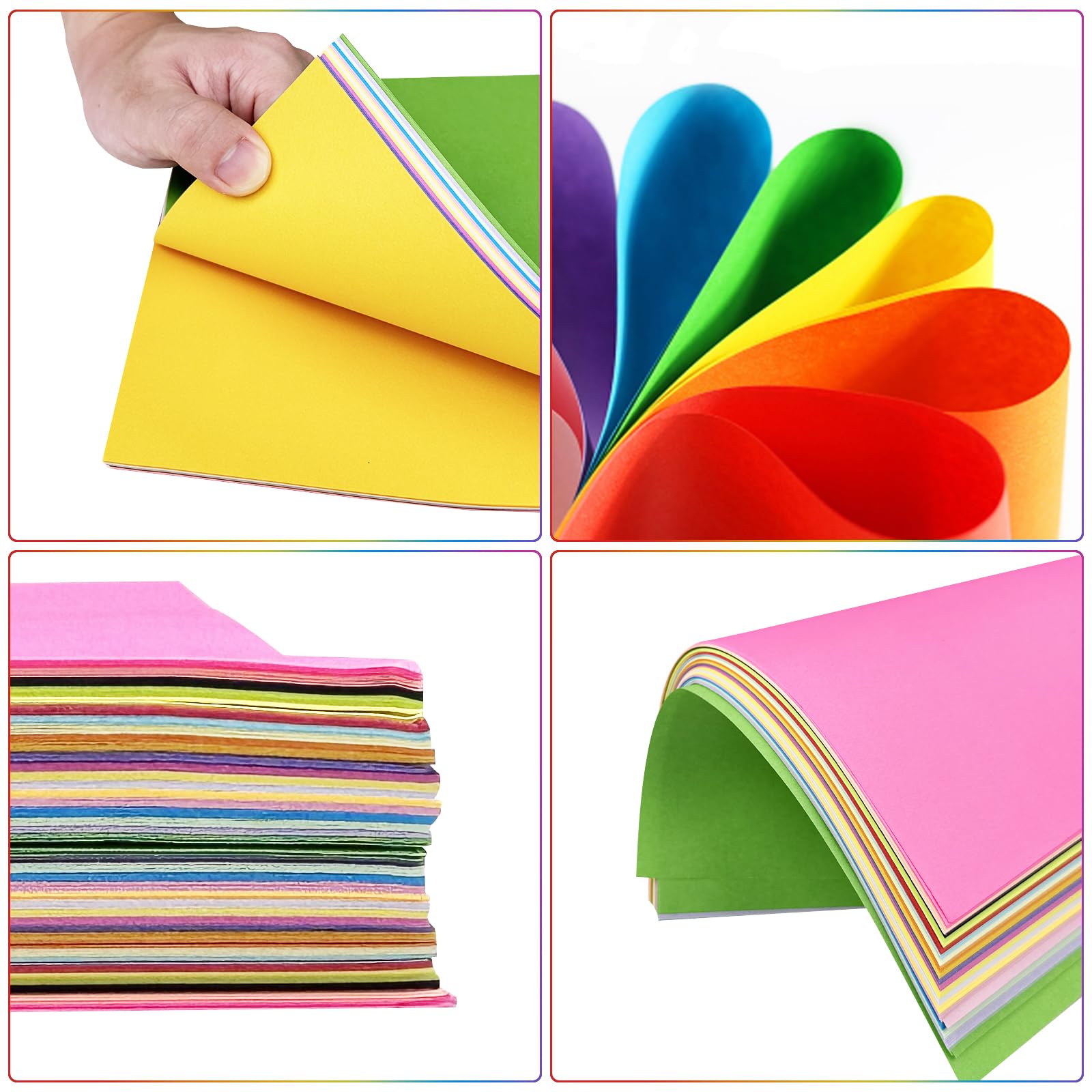 Papier Origami Coloré A4 200 Feuilles 20 Couleurs – Cartonné 70g Enfant Bricolage Loisirs Créatifs