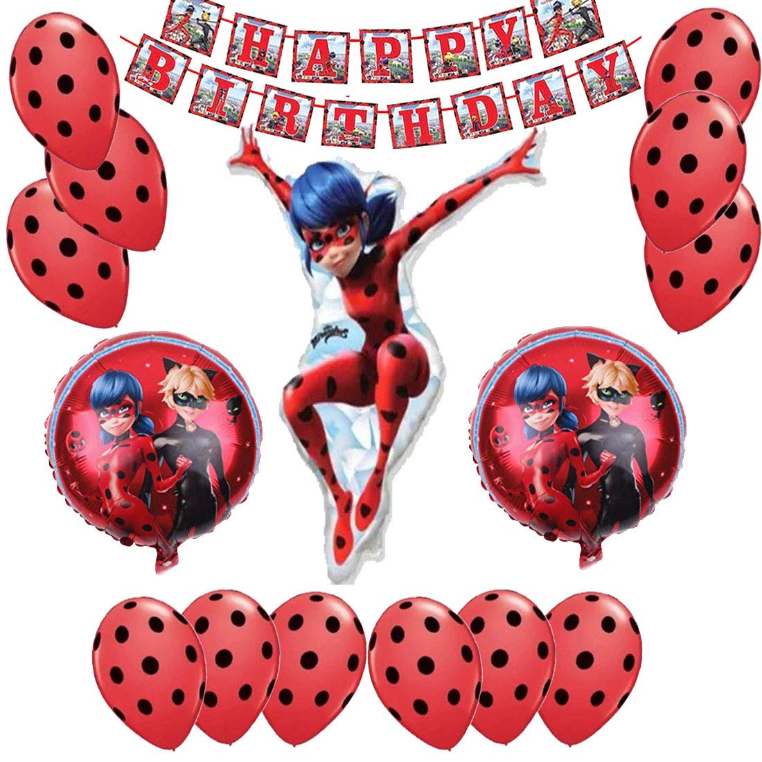 Buy Ladybug Balloons Set Miraculous Ladybug Party Decorations