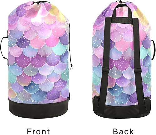 Vista 151 de Mochila de lavandería con correas ajustables para el hombro, bolsa de lavandería sucia para viajes, campamento, universidad, resistente, Rosa floral