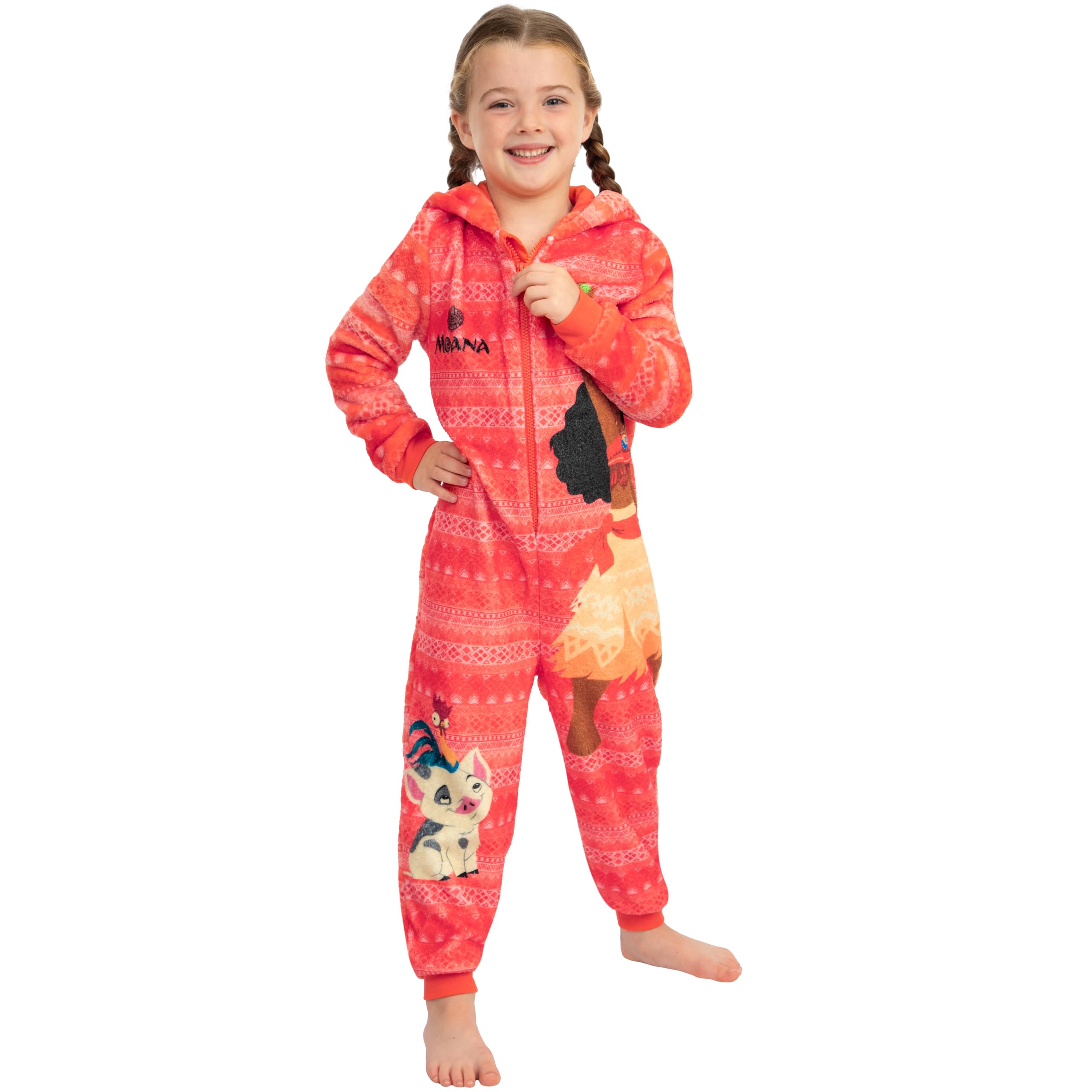 Disney Vaiana Onesie Mädchen, Kuscheliger Schlafoverall Kinder Aus Fleece, Moana Onesie Kinder Für Winter