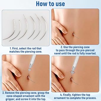 MINGBOLIN 13 PCS Piercing Ball Grabber,Flat Back Earring Applicator Tool 16G 18G Piercing Taper Ball Grabber Tool Piercing Threader Tool Puncture Kit,for Ear Nose Navel Lip