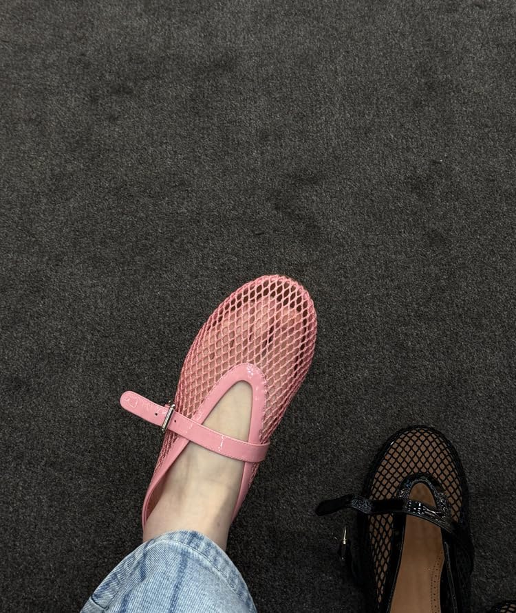 Woven Ballet Flats for Women Mesh Mary Janes Sandals - Retro Cute Plus Size Athleisure Breathable Causal Comfortable Walking Lightweight Running Beach Travel Standing All Day Business Office Trendy4