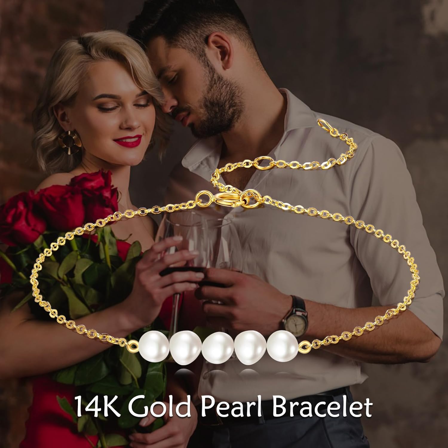 KECHO 14K Real Gold Freshwater Cultured Pearl Bracelet 14K Solid Gold Jewelry Anniversary Birthday Gifts for Women (Irregular 5) - Image 6