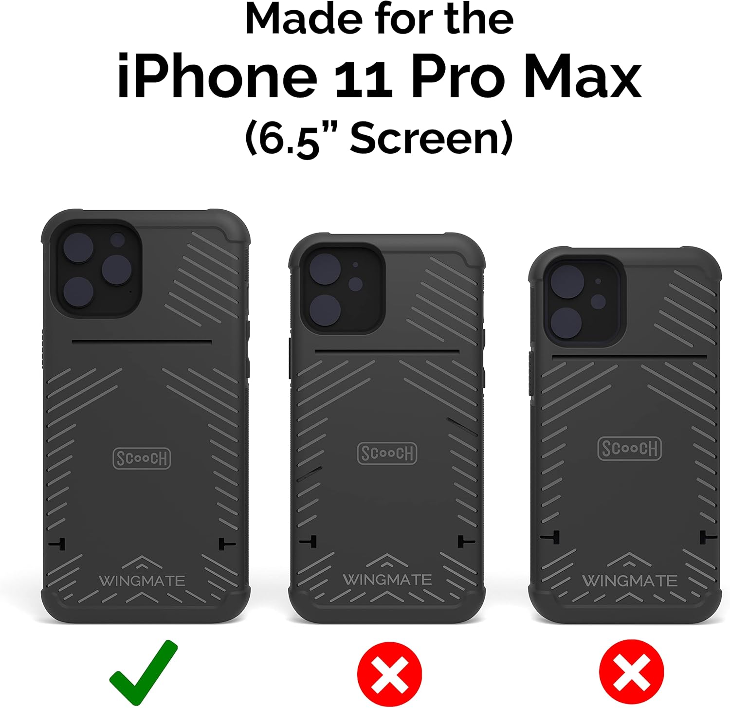 Flаѕh Dеаlѕ - 50% оƒƒ Scooch Wingmate Hidden Wallet Case Compatible with iPhone 11 Pro Max Case [10 ft Drop Protection] Credit Card Holder for 2-3 Cards with Magnetic Sheet for Magnetic Car Mount (Black)