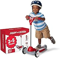 Radio Flyer My 1st Scooter Red - 3 Wheel Toddler Scooter Ages 2-5, Extra Wide Base, Dual Front Wheels for Stability & Balance