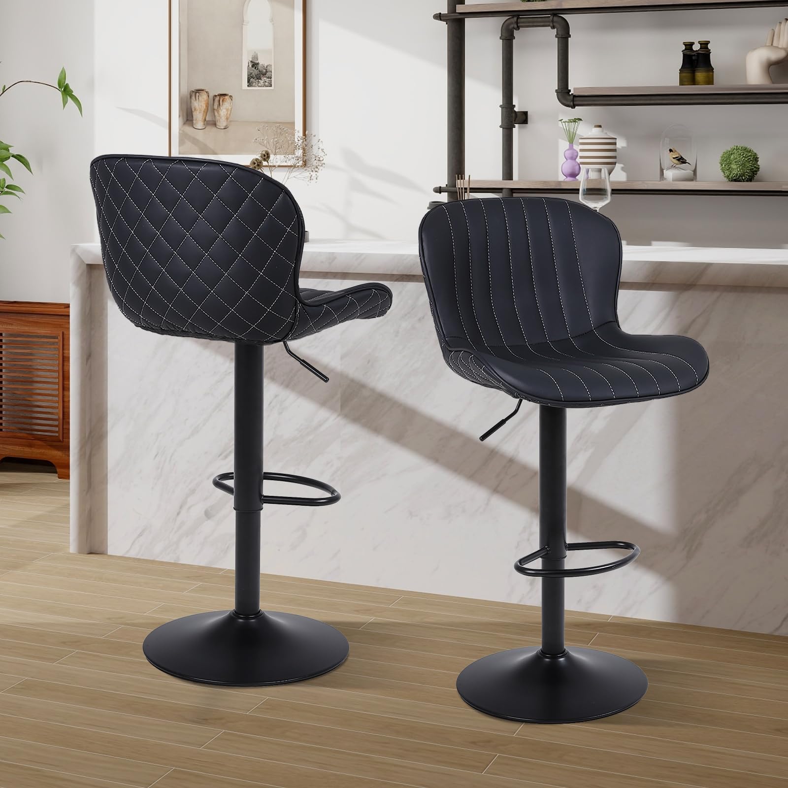 Urban Home Furniture Henry Modern Bar Stools Set of 2 with