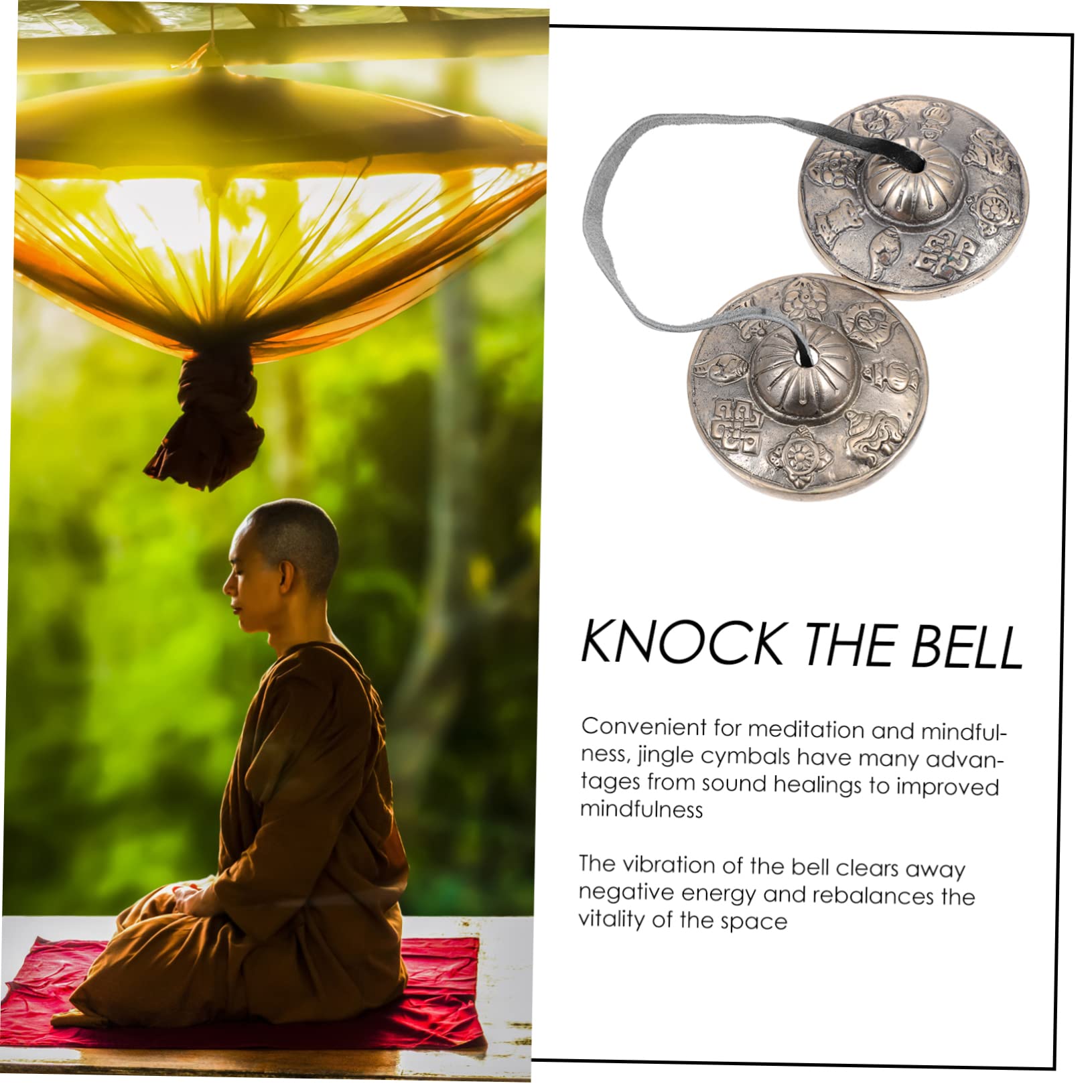 Tibetische Zimbelglocke aus Messing Silber für Meditation