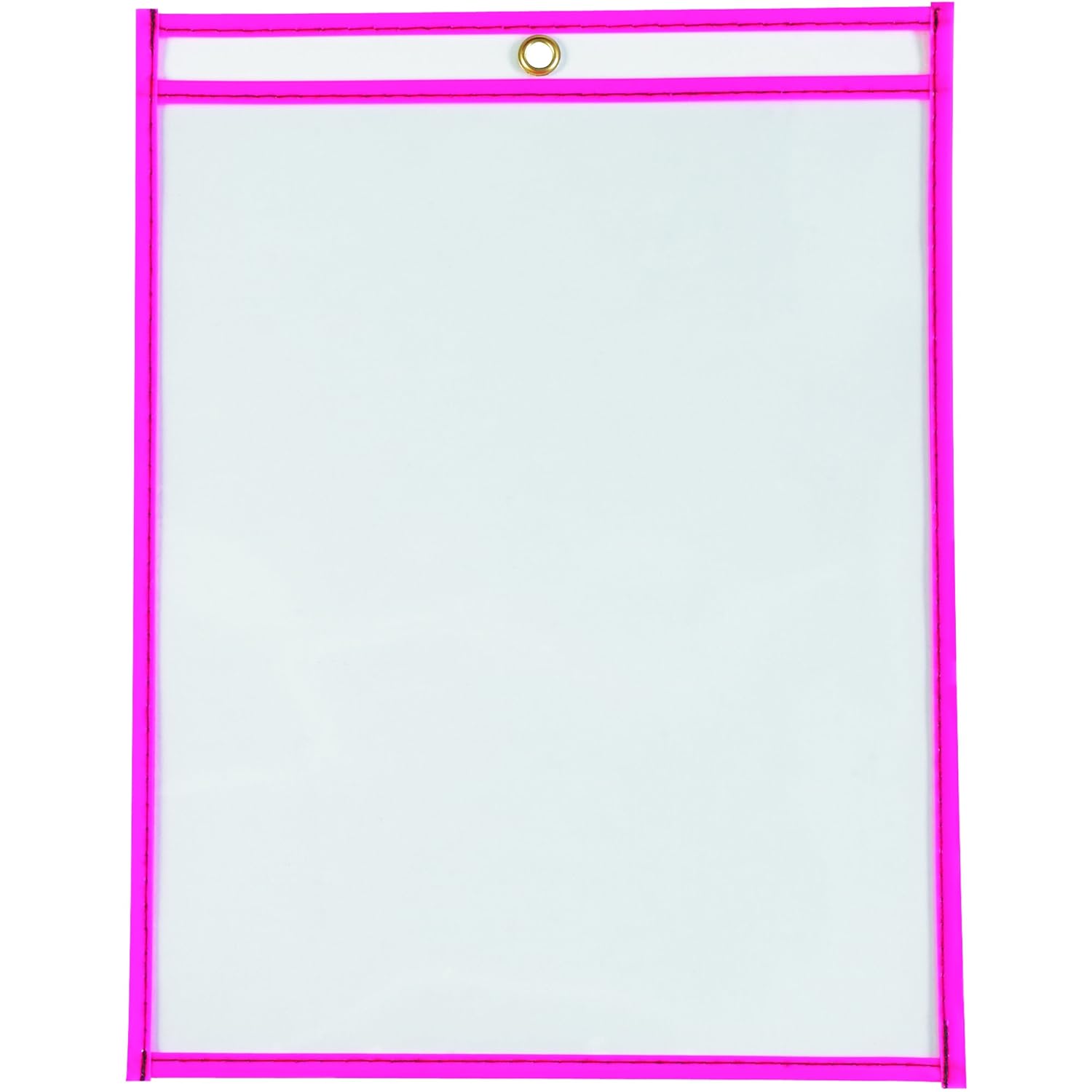 BOX USA BJTH115PK Stitched Job Ticket Holders, 9" x 12", Neon Pink