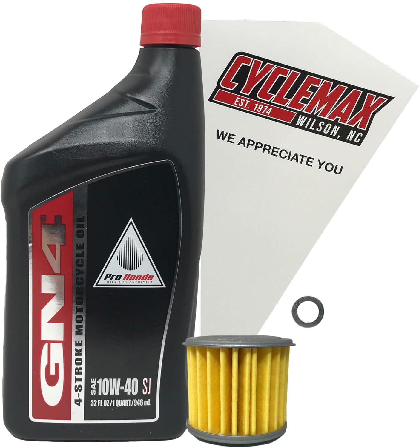 Cyclemax Standard 10W-40 Oil Change Kit compatible with 2021-2025 Honda Grom 125