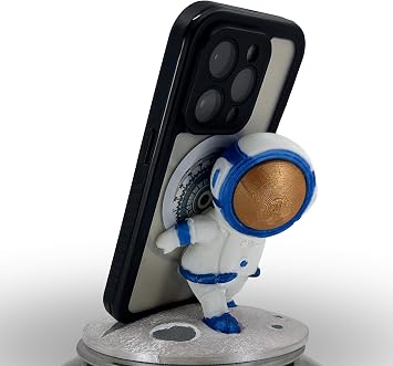 Hand-Painted Astronaut Phone Holder Unique Desk Display Stand 3D Printed Decorative Piece One-of-a-Kind Art Pack of 01