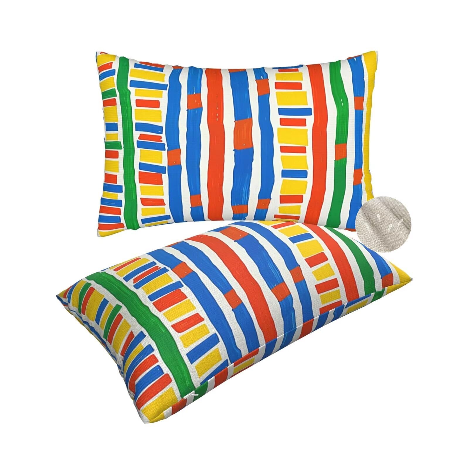 Housse coussin 50x80 cm stripes : finis les oreillers ternes sur votre canapé de salon