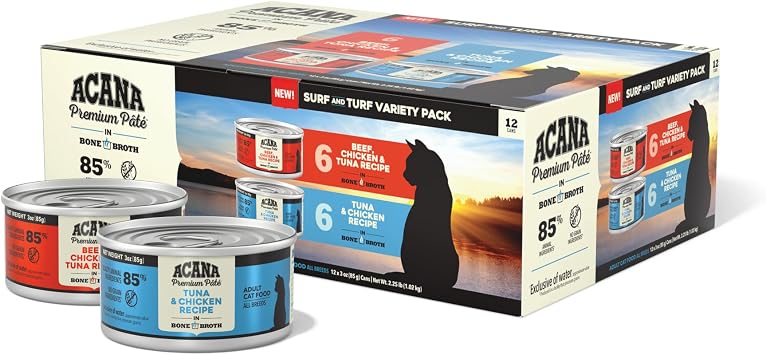 ACANA Pate Wet Cat Food Surf and Turf Variety Pack 3oz cans (12 ct.)