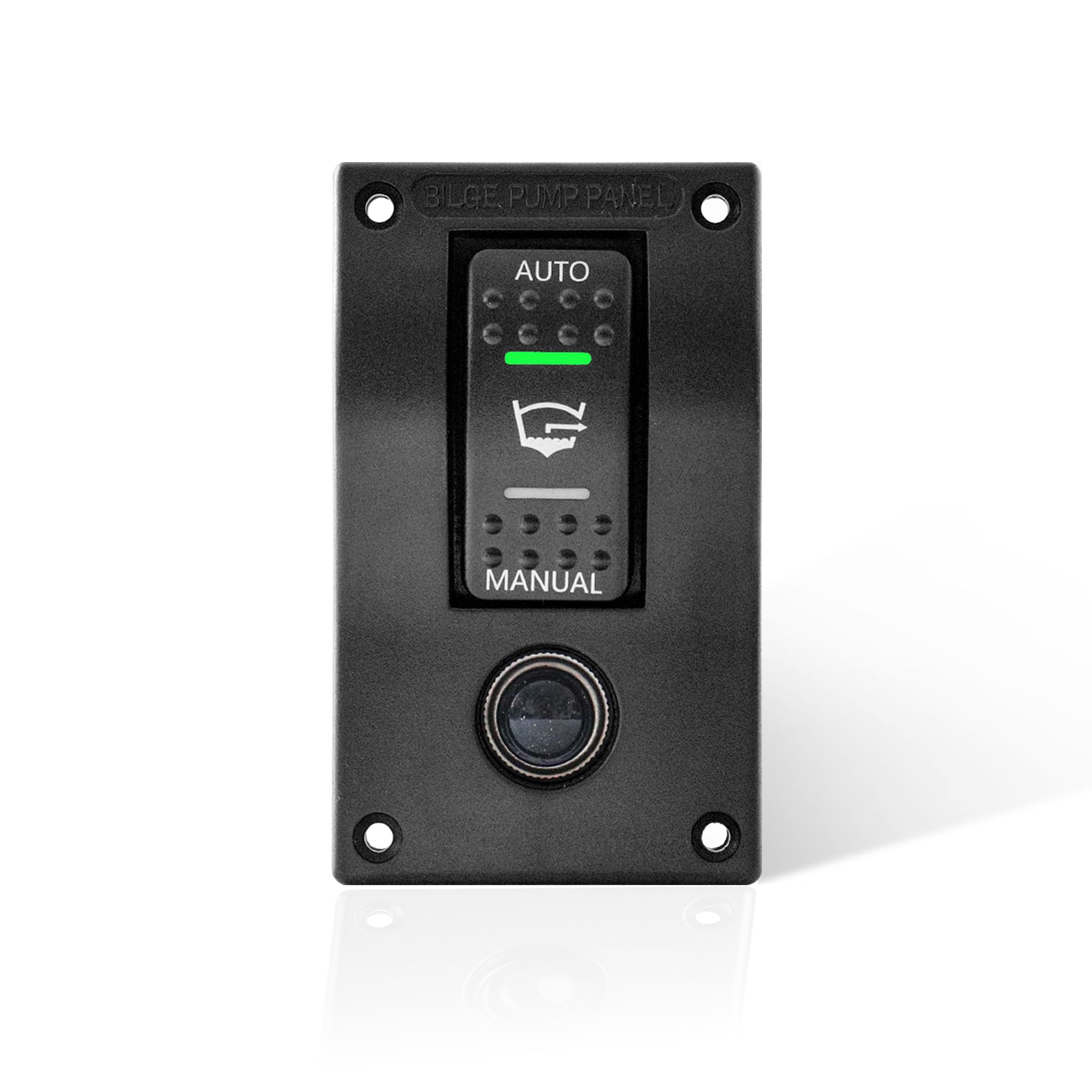 Bedienfeld für Bilgenpumpe, 3 Wege, Auto/Stopp/manuell, 12 V/24 V, integrierter Leistungsschalter, 10 A, IP66, vorverdrahtet, für Boot, Segelboot, Fischerboot
