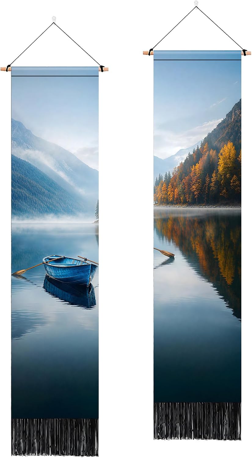 BSFHH Pack of 2 Tapestry -Landscape Flower Aesthetic Long Tapestries for Living Room and Bedroom Wall Decor 13" Wx51 H (Type 1)
