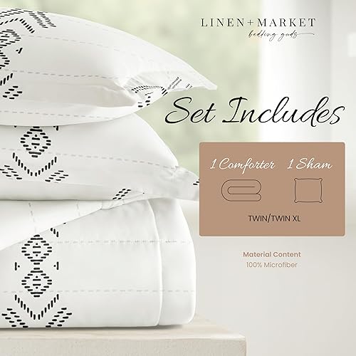 Miniatura 4 de Linen Market Juego de edredón individual (2 piezas)  Lleva el lujo a casa con nuestros edredones alternativos de plumón suave y ligero tamaño