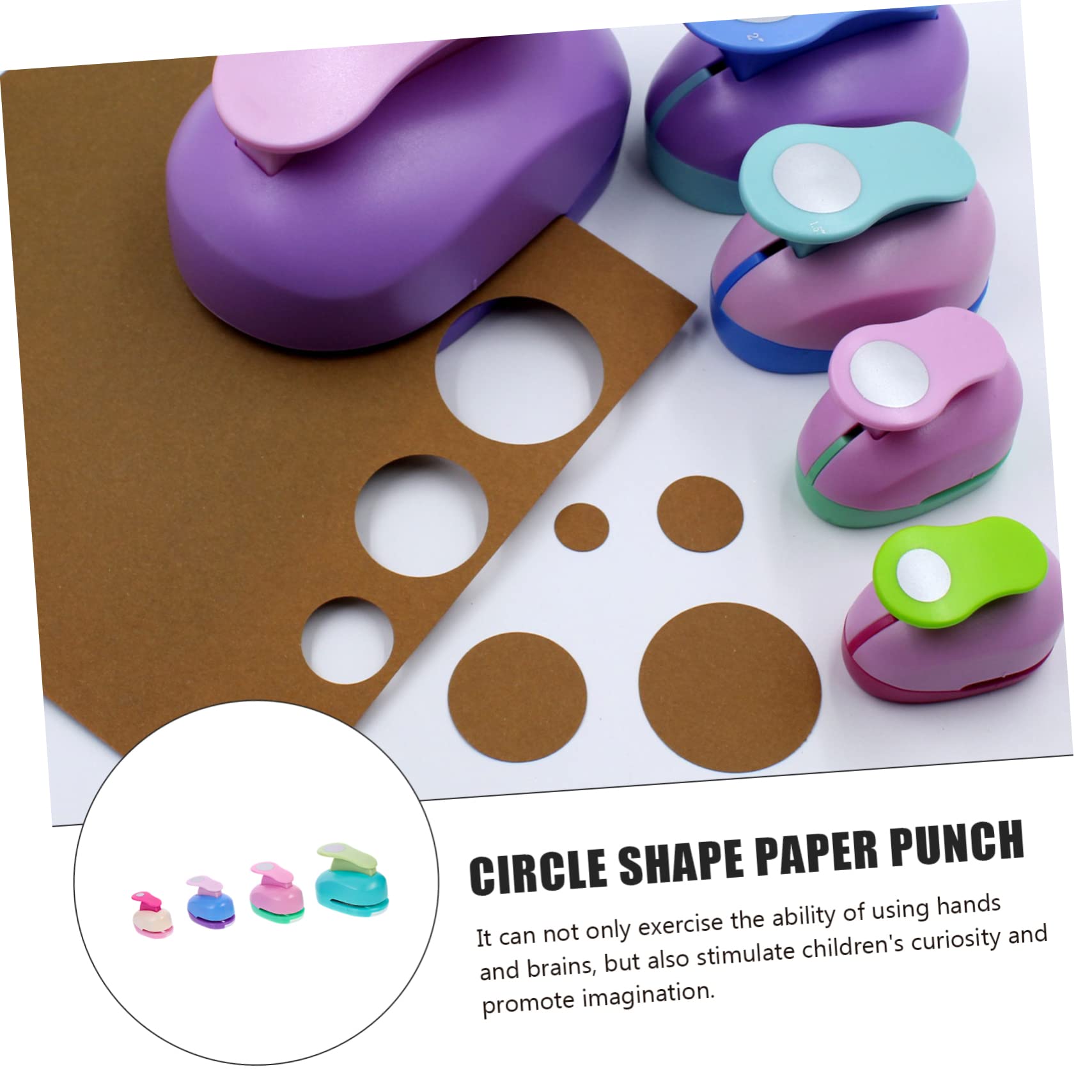 4pezzi Puncher Per Carta Strumenti Creativi Per Ragazzo Ragazza Fustelle Per Biglietti Scrapbooking e Fai Da Te Con Forme Rotonde Colori Variabili