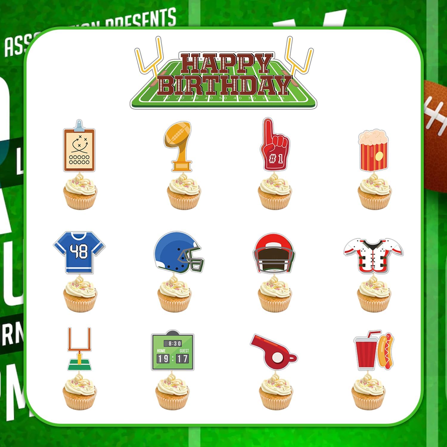 225 Pack Football Birthday Party Decorations Football Party Supplies Tailgate Party Decor Sports Game Tableware Set - Football Theme Plates, Balloons, Banners, Tablecloth, Cups, Napkins Serves 20 - Image 9