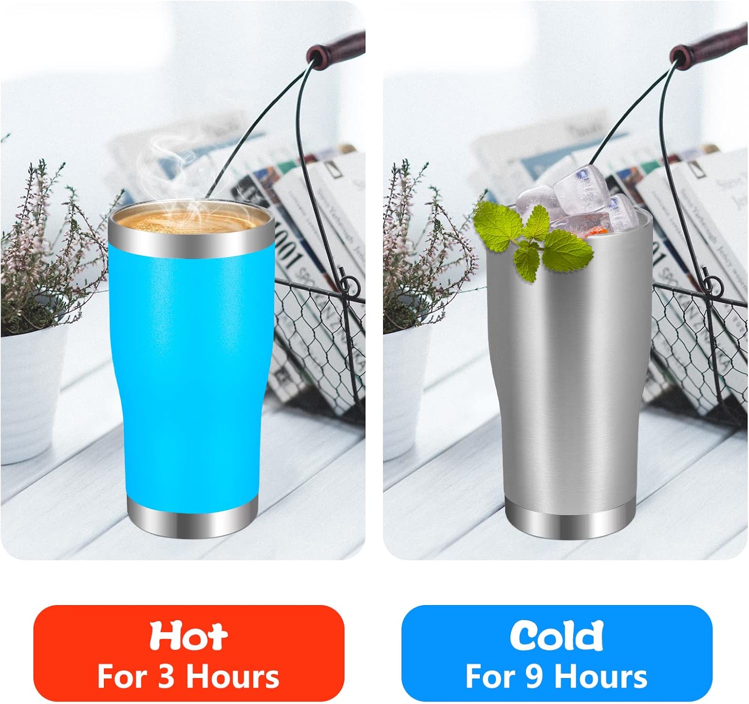 VEGOND 20oz Tumbler Stainless Steel Tumbler Cup with Lid And Straw Vacuum Insulated Double Wall Travel Coffee Mug(Stainless 12 Pack) - Image 4