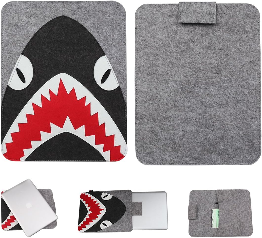 Laptop MacBook Sleeve Bag Cover Protective Carrying Case for MacBook Air MacBook Pro 13/15 Inch iPad Mini iPad Pro (15", Shark)