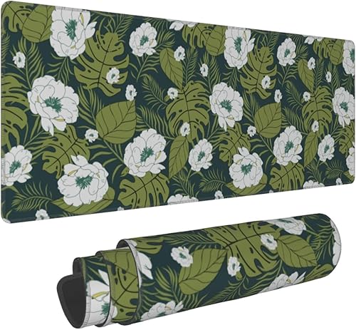 Large Mouse Pads for Desk, Extended Flower Gaming Mousepad for Women Office Gift
